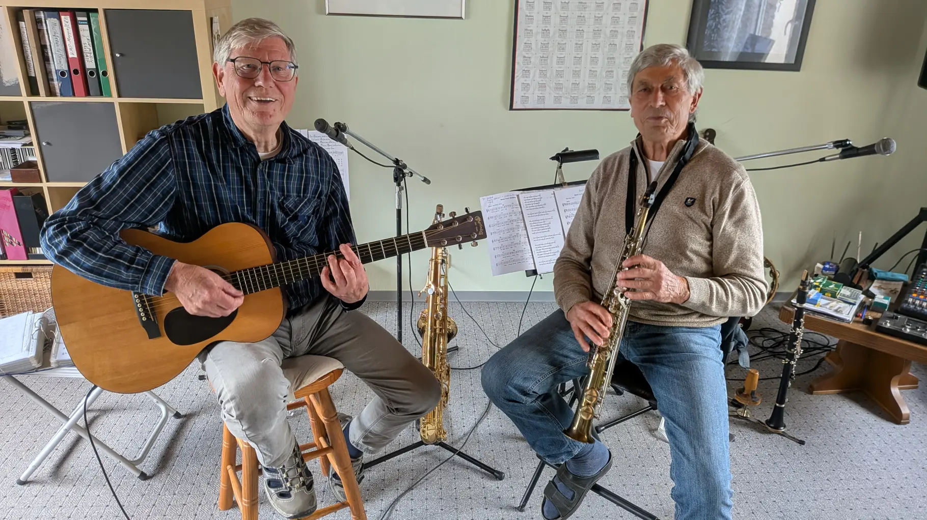 Gerd Evers und Hans Hermann Evers beim gemeinsamen Musizieren